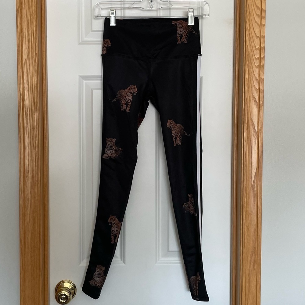 Noli Cheetah Leggings Racing Stripe Black Size XS